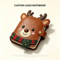 Carnet en PU personnalisé en forme de renne mignon, journal en cuir avec logo personnalisé, cadeau de Noël, carnet OEM ODM
