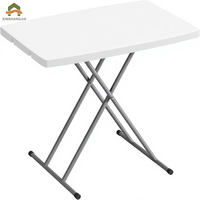 Table pliante résistante aux rayures en plastique HDPE, résistante aux intempéries, avec structure en acier, pour extérieur, jardin, patio, pique-nique, camping, restaurant, événement