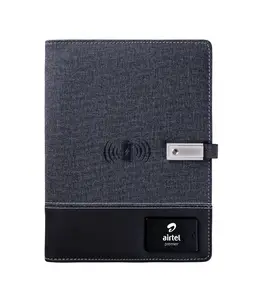 2024 Innovative Business Corporate Promotional Products Gift Set Notebook with Wireless Charger Power Bank & USB For Christmas