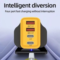Chargeur GaN de haute qualité 120W à charge rapide, double port PD + double port Type-C avec prises EU/US/UK et chargeur Type C 120W pour téléphone
