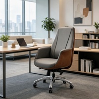 Chaise de bureau exécutive moderne en cuir PU, chaise de travail ergonomique pivotante, siège minimaliste pour salle de réunion, bureau, immeuble, école
