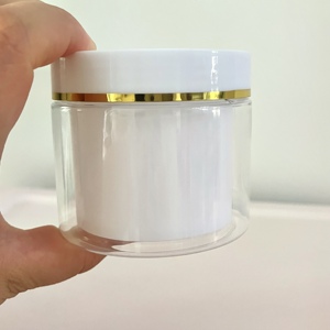 Tarros cilíndricos blancos de PET de doble capa de 100 g con tapa de rosca para crema de ojos y cosméticos para el cuidado de la piel - Product Image 5