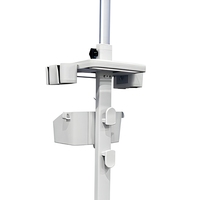 Chariot médical moderne pour iPad et échographe, avec design réglable en hauteur et 4 roulettes
