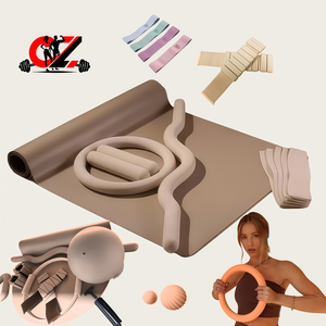 Set de Accesorios para Pilates CZYoga: Colchoneta, Mancuernas, Brazaletes Personalizados para Tobillos y Muñecas, Barra de Pesas, Anillo de Fuerza, Kit de Pilates de Silicona - Product Image 1