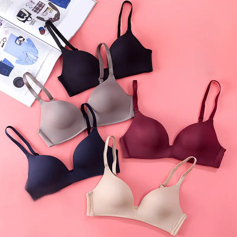 Fashion simple and pure color push up girl bra wholesale women underwear sexy