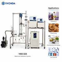 Équipement de distillation moléculaire en verre YMD-60A pour l'extraction et la purification d'huiles essentielles