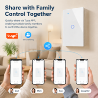 Interrupteur mural intelligent UBARO 118 Zigbee 3.0 à 2 boutons, panneau en verre trempé, application Tuya, commande vocale à distance avec Alexa et Google Assistant