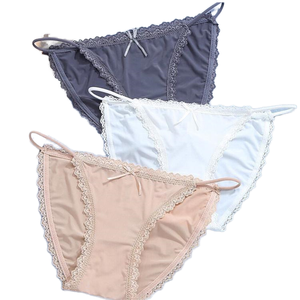 Comodi Slip a Perizoma in Cotone con Pizzo per Donne e Ragazze, Mutandine a Vita Bassa alla Moda, Bikini <span class=keywords><strong>Sexy</strong></span> in Pizzo per Signore Mature - Product Image 1