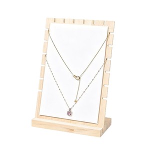 Wooden Jewelry Display Stand 17x8.3x24cm Multi-slot Necklace Organizer European Style <b>Desk</b> Rack - Product Image 4