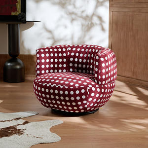 Sillón Giratorio de Diseño Italiano con Estampado de Puntos, Sillón Individual para Sala de Estar, Silla de Descanso de Estilo Moderno y Minimalista - Product Image 2