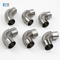 Coude flexible ondulé en acier inoxydable pour usine, 45/90 degrés, raccord de tuyau d'échappement pour hotte aspirante et chauffe-eau à gaz