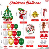 Ballons de Noël Arbre Bonhomme de neige Cloche Canne à sucre Pain d'épices Ballons en aluminium Rouges Verts Blancs Dorés Fournitures de fête de Noël