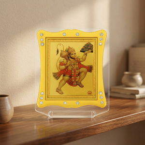 Cadre en acrylique doré avec figurine de Hanuman Ganpati, mini-Idole de Ganesh de 3 pouces pour tableau de bord de voiture, décoration intérieure, cadeau hindou, objet de présentation - Product Image 5