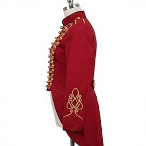 Red Women Hussar Jacket <b>Vintage</b> Windproof Quilted <b>Button</b> Front Ceremonial Uniform Outerwear - Product Image 5
