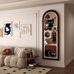 Pegboard <b>Shelving</b> Unit With Printed Patterns Metal Wall Storage For Entryway And Childrens Room Decorative Wall Covering - Product Image 2