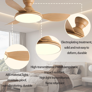 Hiện Đại Quạt Trần Với Ánh Sáng Và Điều Khiển Từ Xa ABS Lưỡi 36-40W Động Cơ Đồng Cho Phòng Khách - Product Image 6