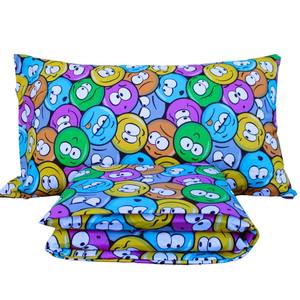 Juego de Funda Nórdica 100% Algodón con Diseño de Emoticonos, Tamaño Queen Francés 240x220cm - Product Image 1