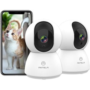 Telecamera Interna Cablata Antela C23 1080P, 2 Pezzi, Visione Notturna, Rilevamento Movimento, Audio Bidirezionale, Pan Tilt, Archiviazione Cloud - Product Image 1