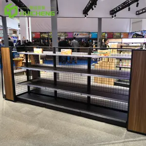 Panel de malla de alambre ajustable personalizado, góndola de supermercado, estantería de tienda, estantería de tienda de belleza