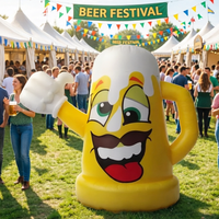 Modèle gonflable de bière personnalisé, bon marché, en forme de tasse de bière de dessin animé, en Oxford, pour la promotion de l'inauguration de centre commercial et du festival de la bière