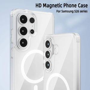 כיסוי מגנטי שקוף נגד הצהבה ועמיד בפני זעזועים לטלפון נייד מסוג TPU PC עבור סמסונג S24 S25 S26 פלוס אולטרה - Product Image 3