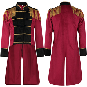 Traje de Magistrato de Circo con Borlas Rojas para Hombre, Chaqueta de Manga Larga para Actuaciones de Halloween, Traje de Caballero - Product Image 1