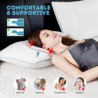 Vente en gros de coussins de couchage ergonomiques orthopédiques réglables en mousse à mémoire de forme pour soulager les douleurs cervicales