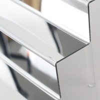 Présentoir de Rangement en Escalier en Acrylique Miroir Doré et Argenté, 4 Niveaux, Antidérapant, pour Cosmétiques, Parfums et Vernis à Ongles