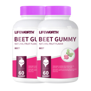 Bonbons de racine de betterave OEM prétravaillés Lifeworth avec bonbons oursons gommeux magnésium et vitamine C - Product Image 1