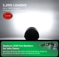 Lampe de travail LED personnalisable 4,5'' 40W pour machines agricoles, projecteur étanche IP68 pour moissonneuses-batteuses John Deere 7180 7250 7350