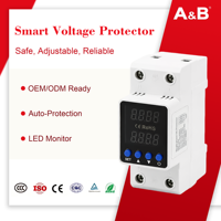 Protecteur de tension intelligent monophasé 63A 80A avec affichage numérique 220V, protection contre les surtensions et les sous-tensions, et protection contre les surintensités