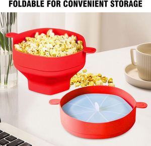 Bol à Popcorn Pliable en Silicone Rouge – Contenant Alimentaire Sûr pour Snacks - Product Image 3