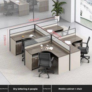Design moderno sedia scrivania da ufficio combinazione con titolare di carta pannello di legno Workstation per azienda personale dipendente per il lavoro di Computer - Product Image 2