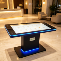 Mesa de Juego con Pantalla Táctil de 55 Pulgadas, Luz LED Ambiental, Aceptador de Monedas, Carga Inalámbrica, Táctil Capacitivo para Museo de Juegos