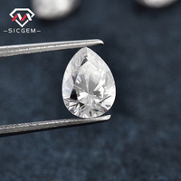 Pierre de moissanite en vrac de forme poire, couleur D, clarté VVS, SICGEM, pour pierres centrales de bijoux