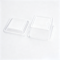 Boîte à gâteaux rectangulaire transparente jetable en PET, durable, résistante à l'humidité, scellée, en matériaux recyclés, personnalisable, pour pâtisseries
