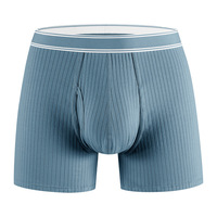 Caleçons boxers longs pour hommes en coton, taille mi-haute, avec ouverture à l'entrejambe, respirants, style sportif et effet rehausseur de fessiers