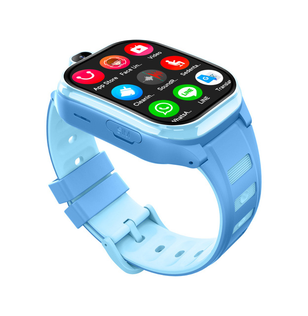 New AI Android 4G GPS Square HD Children Smart Watch SIM Card Camera for Video Call SOS Button Magnetic Charging