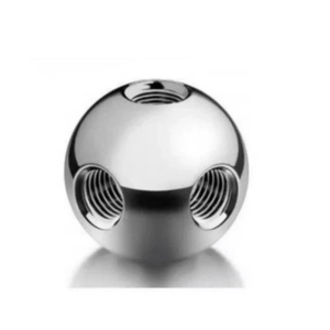 Bola Roscada de Acero Cromado <span class=keywords><strong>Trima</strong></span> de 20mm 25mm M6 M8 con Seis Orificios, Bola Pulida Roscada para Conexión de Vitrinas HRC50-62 - Product Image 1