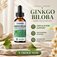 Ausreson OEM Vitamines, Extrait de Feuille de Ginkgo Biloba et de Ginseng, Boisson Liquide, Complément Cérébral, Gouttes Liquides de Ginseng et Ginkgo Biloba