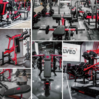 Equipo de Gimnasio Comercial Completo en Stock, Máquinas de Entrenamiento de Fuerza que Ahorran Espacio, con Carga de Discos, Peso Libre, Directo de Fábrica China