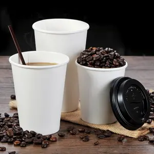 Copo de papel descartável de camada única para bebidas quentes, logotipo personalizado, fornecedor profissional usado para café e bebidas