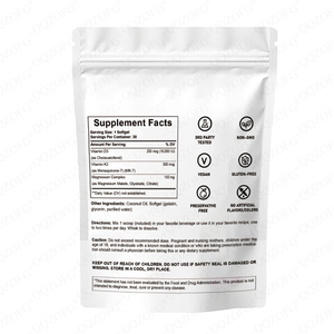 Gélules de Vitamine D3K2 en promotion OEM – Supplément de Vitamines D3K2 Complex 30 Gélules avec Huile de Coco Vierge pour la Santé Osseuse et Immunitaire - Product Image 2
