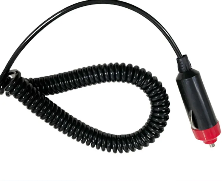 Kırmızı kafa 12V çakmak fişi siyah spiral tel ile çoklu özellikler araba soketi teller kablolar ve meclisleri
