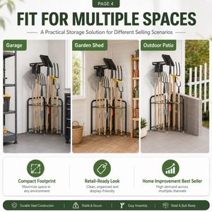 Organisateur d'outils <span class=keywords><strong>de</strong></span> jardin en métal en gros, étagère d'angle triangulaire en acier pour <span class=keywords><strong>garage</strong></span>, abri <span class=keywords><strong>de</strong></span> jardin, <span class=keywords><strong>rangement</strong></span> extérieur <span class=keywords><strong>gain</strong></span> <span class=keywords><strong>de</strong></span> <span class=keywords><strong>place</strong></span> - Product Image 5