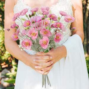 Flores Artificiales de Amapola de Seda de Alta Calidad con 4 Cabezas, Decoración para el Hogar, Navidad, Año Nuevo Chino, Alta Simulación, Larga Duración - Product Image 5