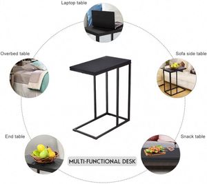 Modern Mobile Snack Nightstand <b>Sofa</b> <b>Table</b> Coffee <b>Side</b> Laptop Desk Metal Frame Dining Hotel Use - Product Image 5