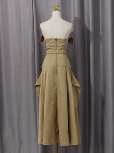 Femmes automne nouveau tempérament lumière Style Mature robe Fashionsexy couleur unie bustier tubulaire une épaule ceinture robes de soirée élégantes - Product Image 5