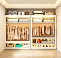 Staubdichter Kleiderschrank im modernen Stil, korrosions- und rostbeständiges Aufbewahrungsregal, geeignet für Schlafzimmer und Garderoben.