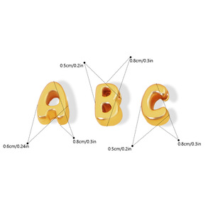 Cuentas de Acero Inoxidable con Baño de Oro PVD, Resistentes al Agua, con 26 Letras de la A a la Z, para Mujer, para Fabricación de Joyería DIY, Venta al Por Mayor - Product Image 2